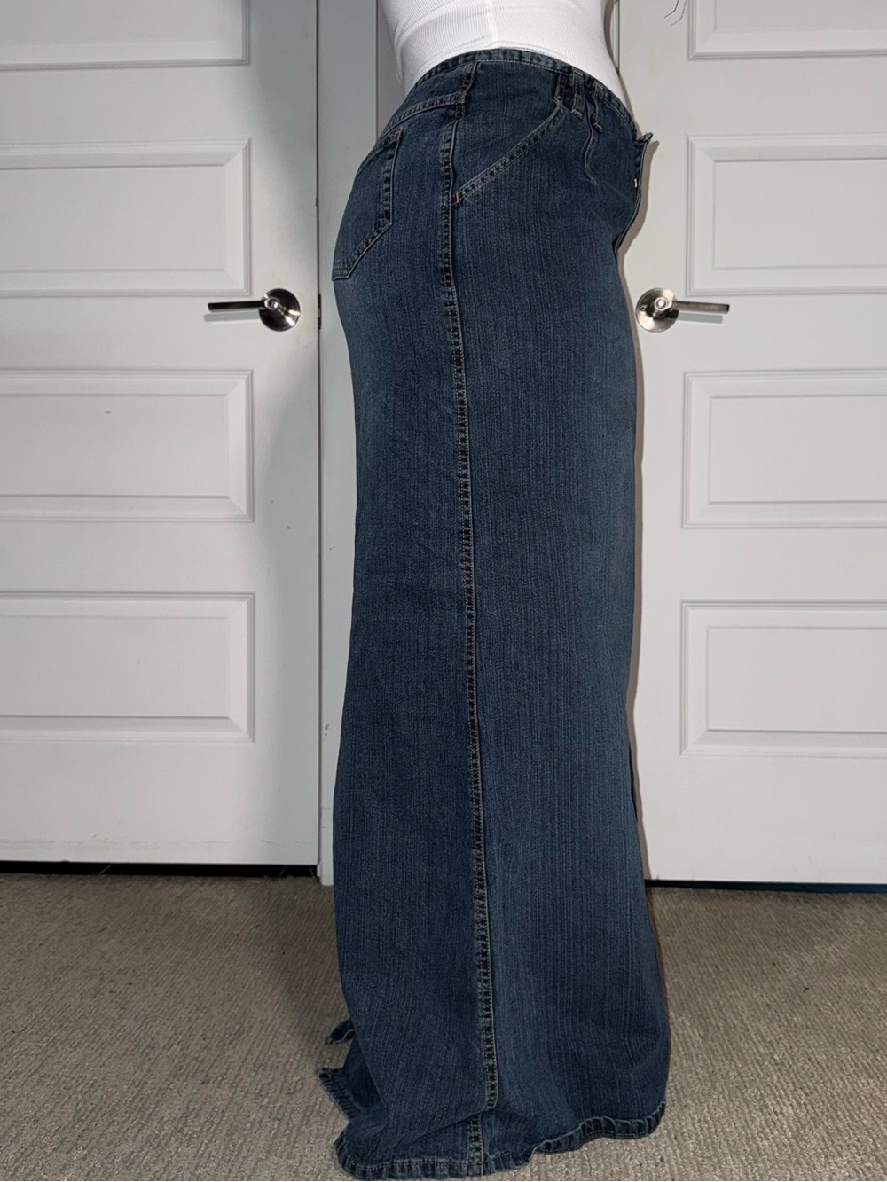 Sisley Vintage Denim Maxi Skirt - Picture 2 of 6